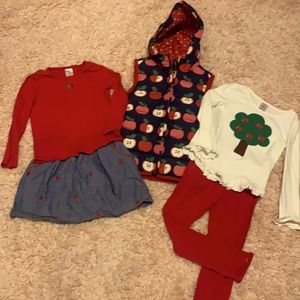 Gymboree bundle of 5 pieces apples size 5t